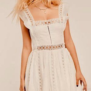 Free People Ivory White Lace Trim Verona Dress